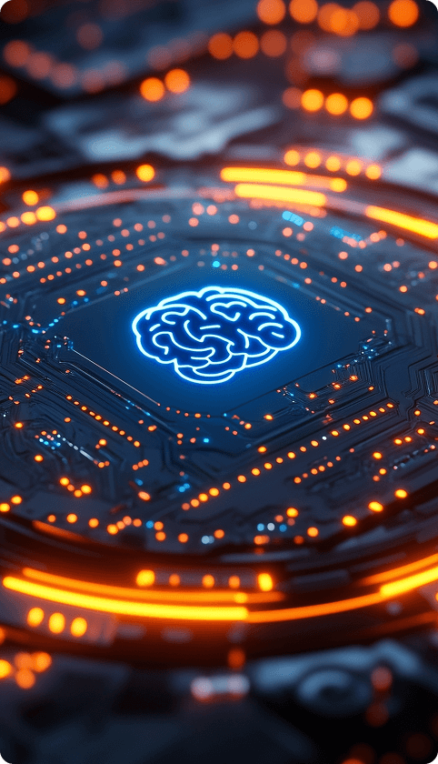 Chip with brain icon